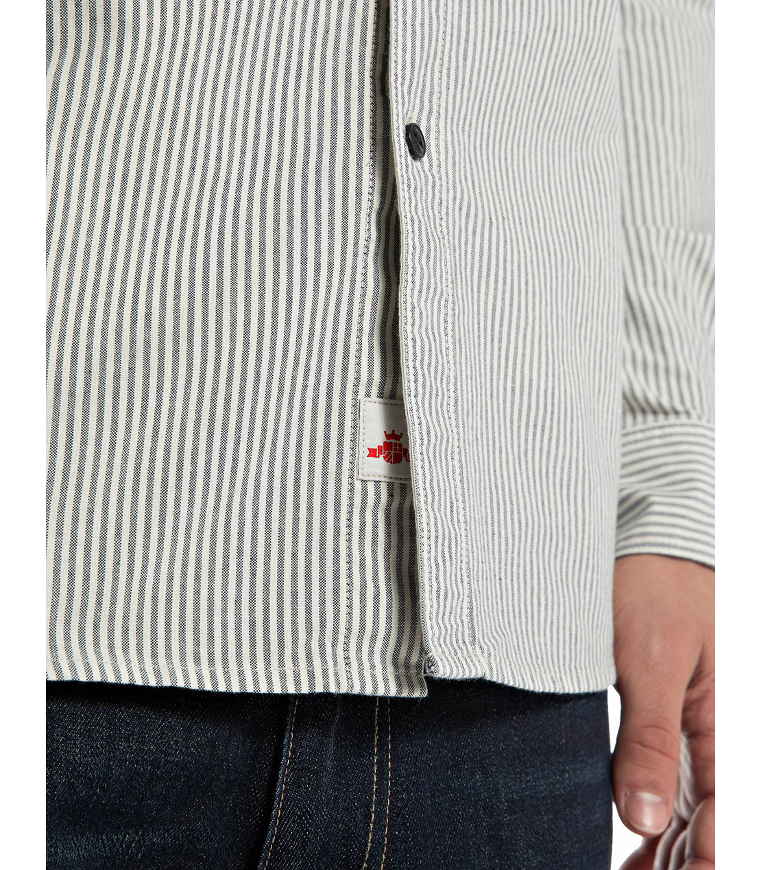 ストライプオックスフォードコットンシャツ 詳細画像 ライトグレー 5